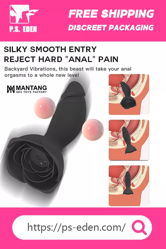 MANTANG P7 Adult Sex Toy Portable Rose-based Butt Plug Anal Vibrator