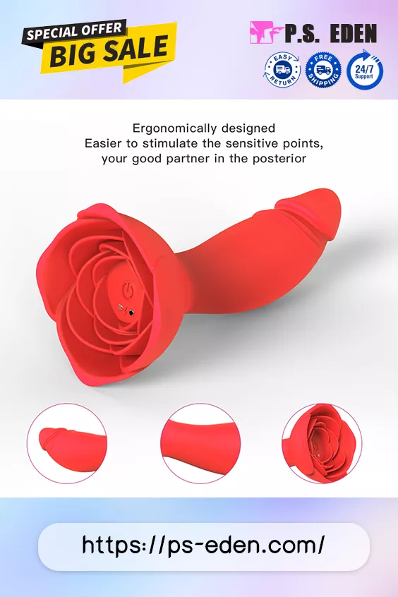 MANTANG P7 Adult Sex Toy Portable Rose-based Butt Plug Anal Vibrator