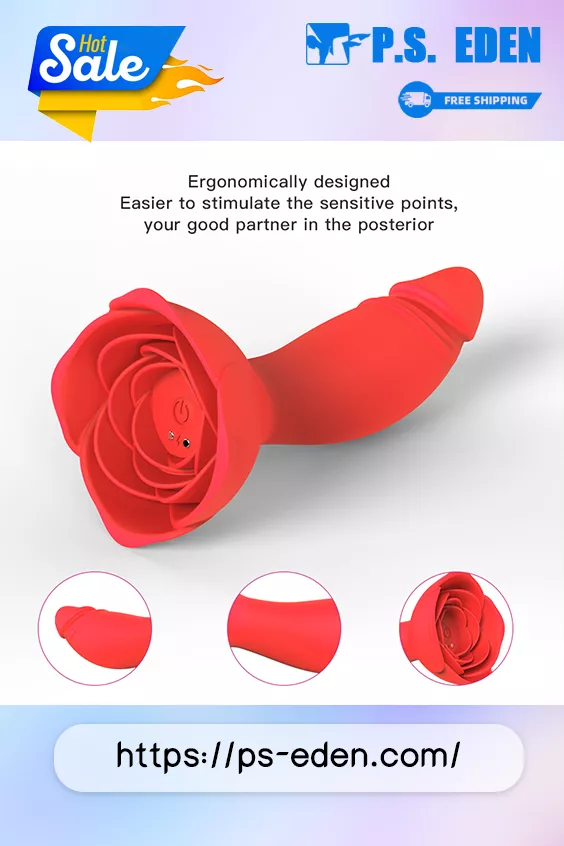 MANTANG P7 Adult Sex Toy Portable Rose-based Butt Plug Anal Vibrator