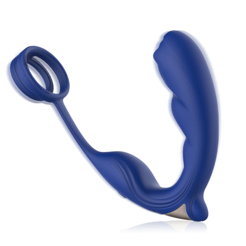 Blue Wing Head Rotating Ball Vibrating Prostate Massager