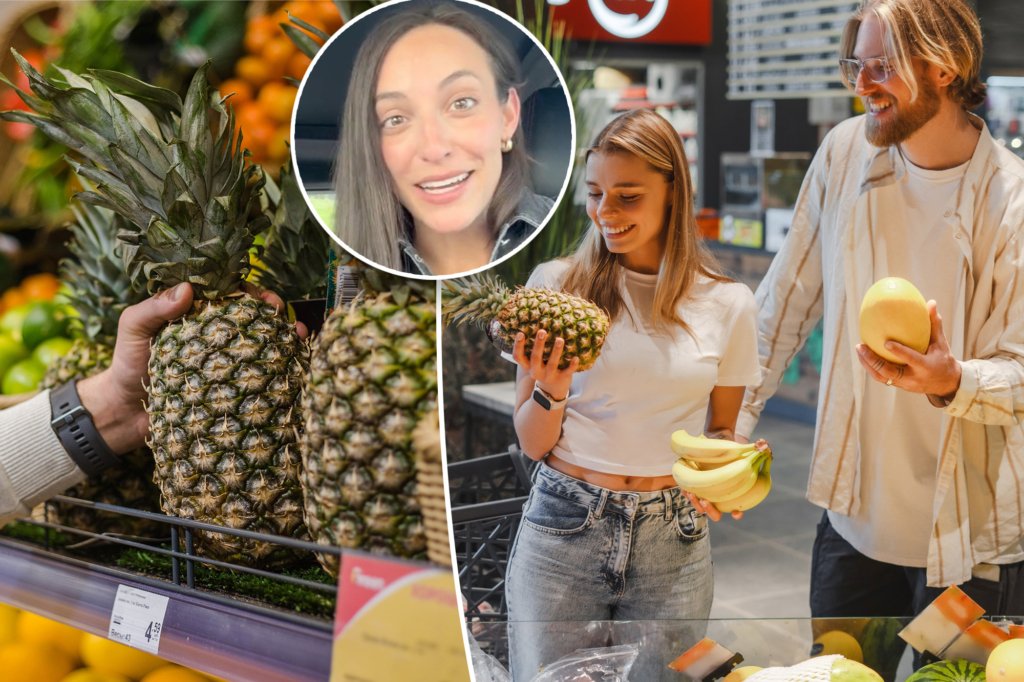 Young singles looking for love in grocery store