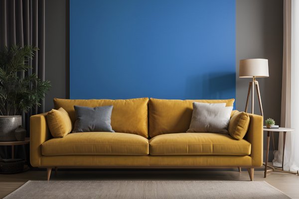 Ugly mustard colored sofa