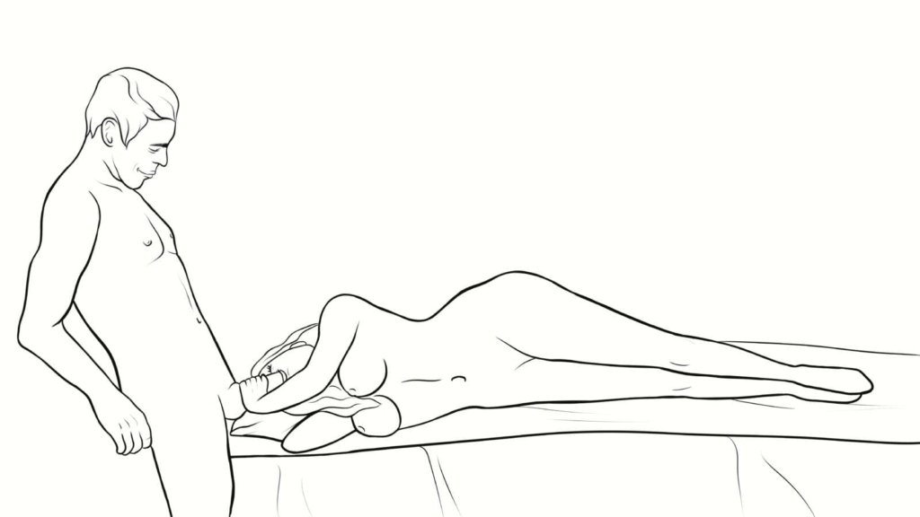 Side blowjob, bedside blowjob, lying on your side blowjob position