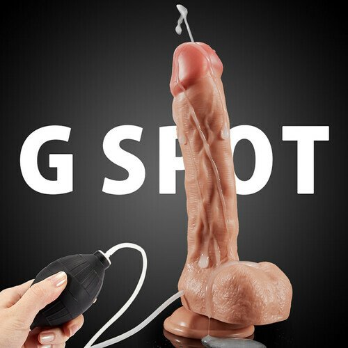 G-spot ejaculating dildo with powerful suction cup