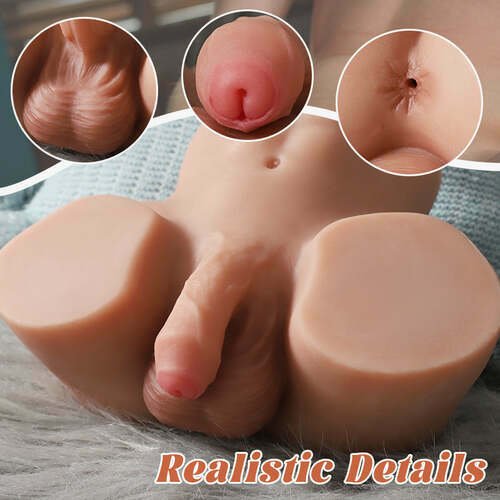 Top fun - realistic butt with gay dildo and anal testicles