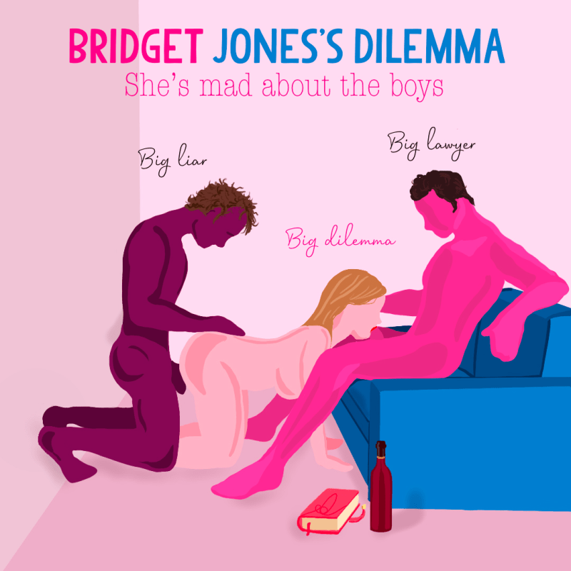 Bondara Sex Pose Blog - Gender Position Graphics Bridget Jones' Dilemma - Two Men's Bonda Graphics