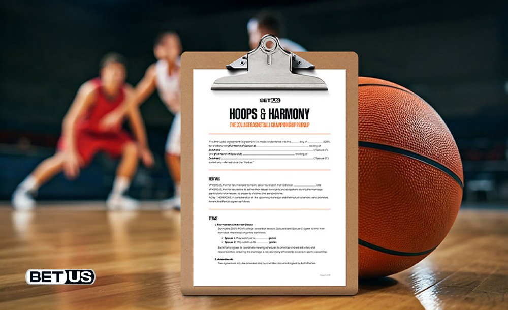 Betus on a slid with basketball on the basketball board and harmonious PRENUP protocol, which sits on the basketball court, and three players are visible in the backstage