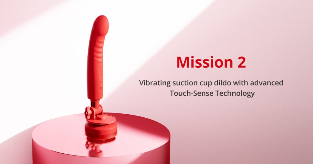 Lovense Mission 2: Real-time Control Vibrating Dildo | 180° Adjustable Vibrator with Strong Suction Cup for Orgasm
