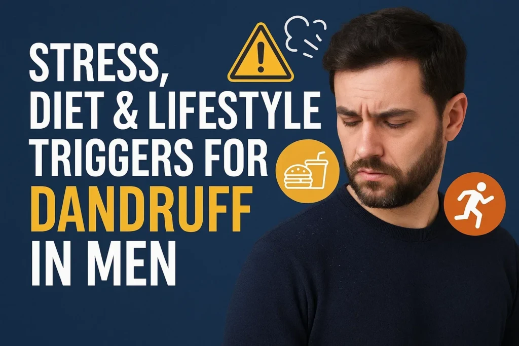 Stress, diet and lifestyle can trigger dandruff in men
