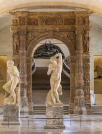 The restored 15th-century Monumental Door in the Louvre – History